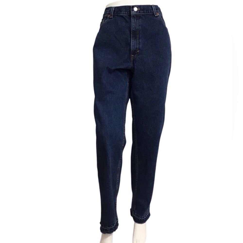 Vintage Levi’s 550 High Waist Mom Jeans Dark Wash Women Jeans Size 14 Made USA